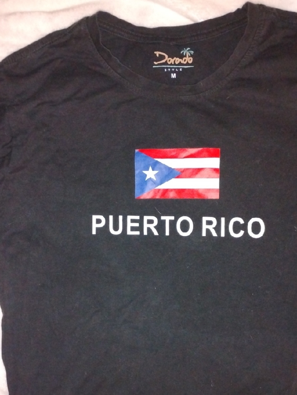 Puerto Rico Flag Graphic Tee - Black